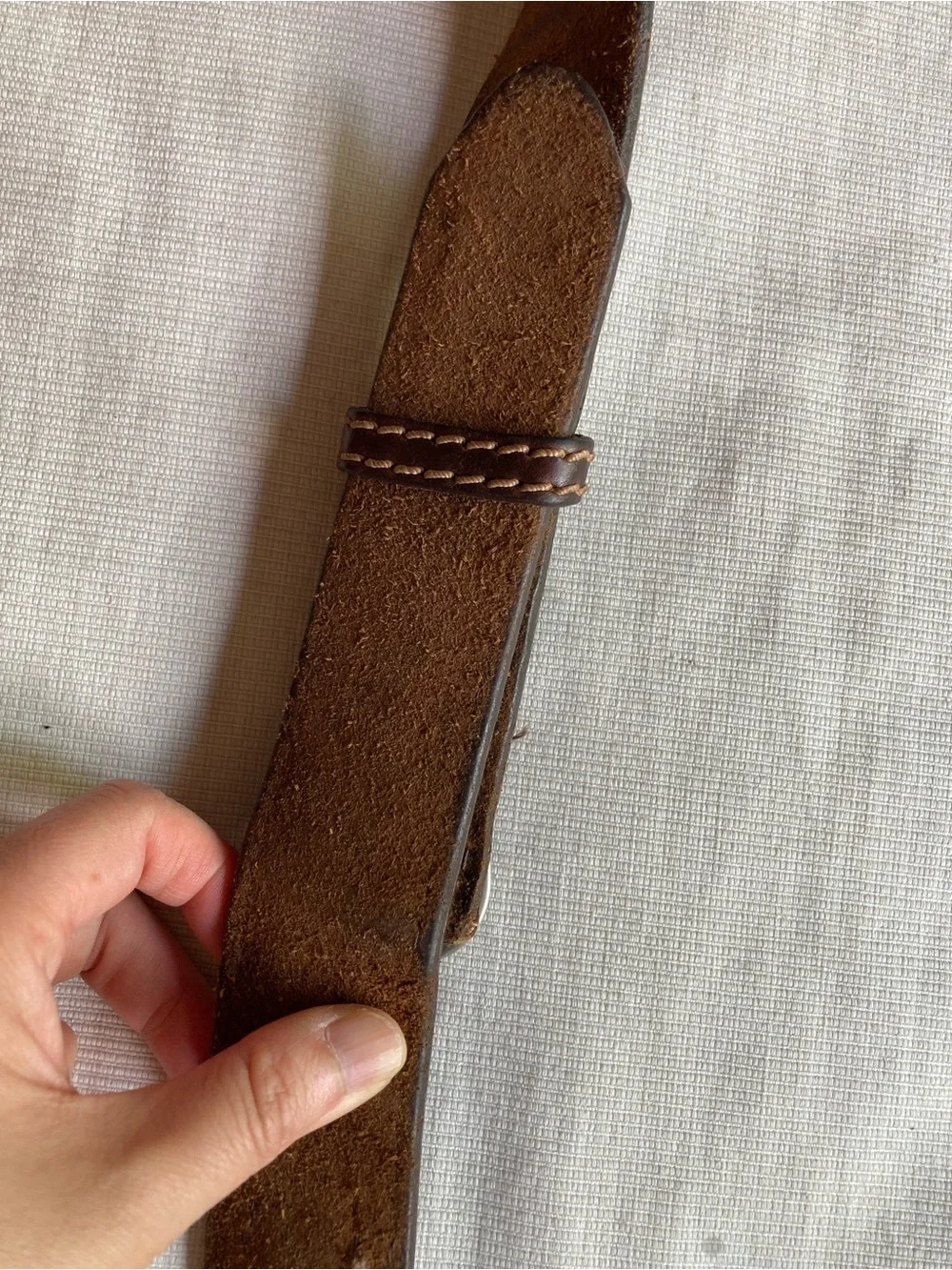 Vintage Duluth Classic Brown Leather Men’s Belt - Stitched Casual Style 43”-47”